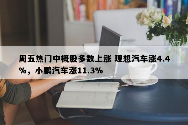 周五热门中概股多数上涨 理想汽车涨4.4%，小鹏汽车涨11.3%