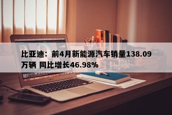 比亚迪：前4月新能源汽车销量138.09万辆 同比增长46.98%