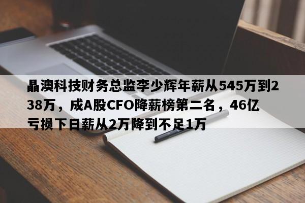 晶澳科技财务总监李少辉年薪从545万到238万，成A股CFO降薪榜第二名，46亿亏损下日薪从2万降到不足1万